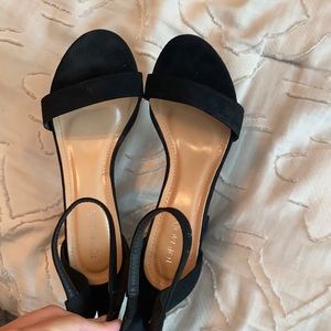 Black, ankle strap heels